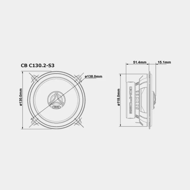 HELIX COMPOSE CB C130.2-S3 Altoparlanti 130mm 2 vie Dimensioni