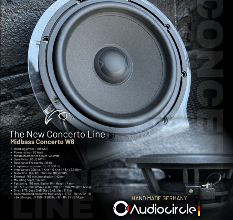Audiocircle CL-W6 Woofer 6.5" 165mm Concerto Line High End